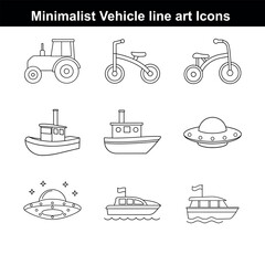 Ship and Boat Icon Set Vector Illustration for Marine Transport and Travel