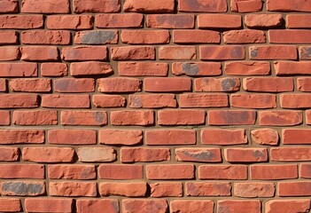 Obraz premium Rough, dark brown brick wall texture with deep mortar lines, rustic, texture