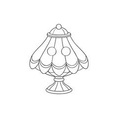 Vector art of outline drawing of a decorative urn or vase
