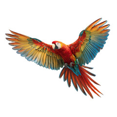 Fototapeta premium Vibrant macaw in flight