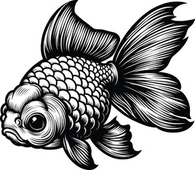Cartoon Goldfish Clip Art Kawaii Animal Vector illustration