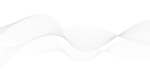 White wave curve lines banner background design. Abstract soft wave lines dynamic flowing gray light isolated background. Vector Illustration of the gray pattern of lines.