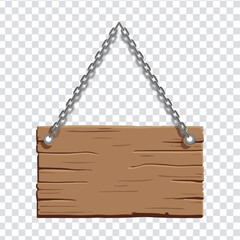Wooden Signboard Hanging by Chains