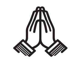 Clean vector line illustration of praying hands