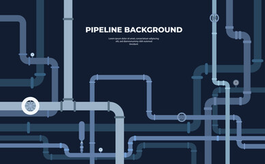pipeline abstract background vector illustration, industry and manufacture concept design