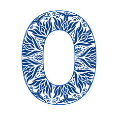 Letters A- Z in a blue leaf pattern, bright and cheerful, indicating the start of a new day. Illustration.