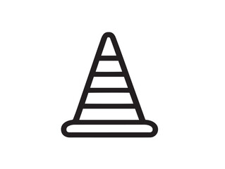 Clean vector road cone icon with detail