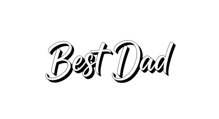 minimalist typography Best Dad calligraphy silhouette vector design