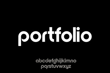 Sleek Rounded Portfolio Typography on Black Background