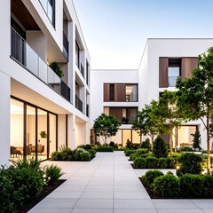 Fototapeta premium Modern apartment courtyard