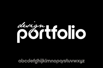 Modern Vector Design Portfolio Typography Displayed on Black