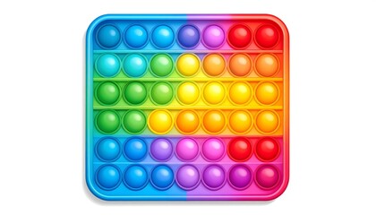 Colorful pop-it toy, square shape