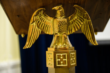 Brass gold detailed united states bald eagle America USA