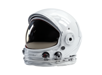 White astronaut helmet with reflective visor and metallic accents space exploration, Isolated, Png Transparent Background