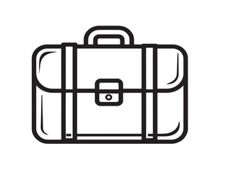 Stylish Travel Bag Icon in Minimal Clean Vector Line Art  