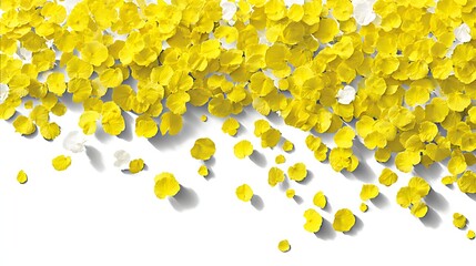 A scattering of bright yellow and white flower petals.