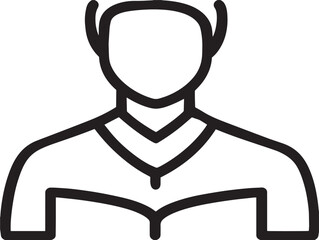 Sophisticated Tutor Icon Created in Modern Minimal Vector Line Artwork  
