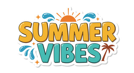 summer poster vibes text illustration