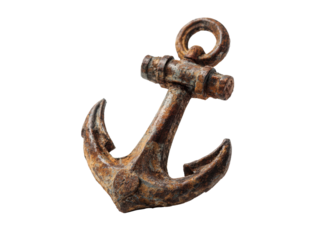 Rusty anchor weathered maritime object marine, Isolated, Png Transparent Background
