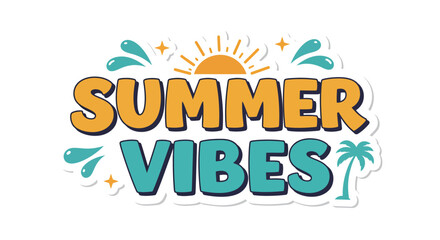 summer poster vibes text illustration