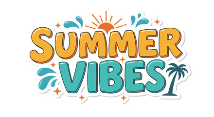 summer poster vibes text illustration