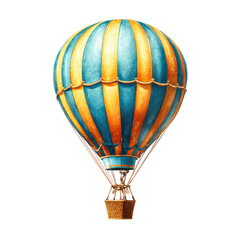 Obraz premium Vintage hot air balloon, teal and orange