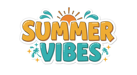 summer poster vibes text illustration