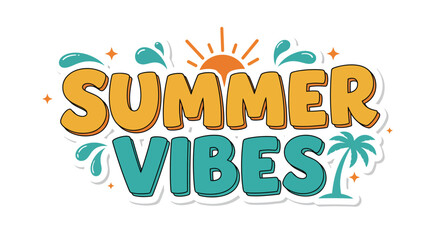 summer poster vibes text illustration