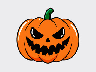 Halloween Evil Pumpkins with Scary Faces and Bats &ndash; Vector Illustration

