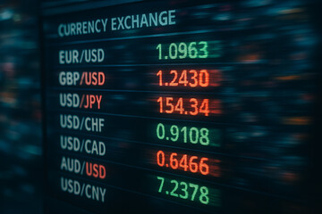 Fototapeta premium stock market data and currency exchange global forex rates