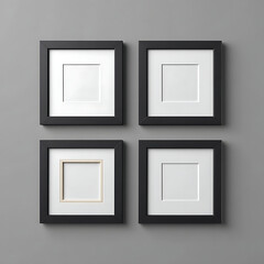 Modern Square Picture Frames Set of Four Black Frames for Wall Decor