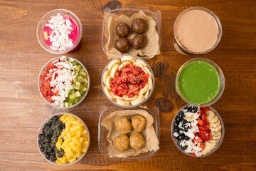 Health food flat lay composition