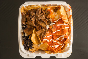Chilaquiles with beef