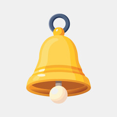 Yellow bell with blue loop and clapper vector