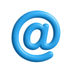 Obraz premium 3D Blue At Symbol (@) Icon