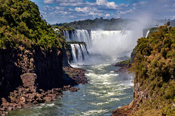 The Iguazu Waterfalls between Argentina and Brazil