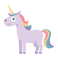 Unicorn vector illustration on white background.