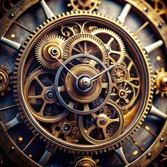 Obraz premium Intricate Steampunk Clockwork Mechanism