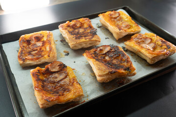 Upside Down-Puff Pastry Pizza Tart. Pastry. 