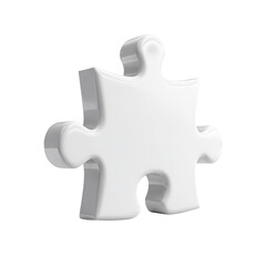 Obraz premium White puzzle piece graphic design element for games and problem solving concepts and creative thinking