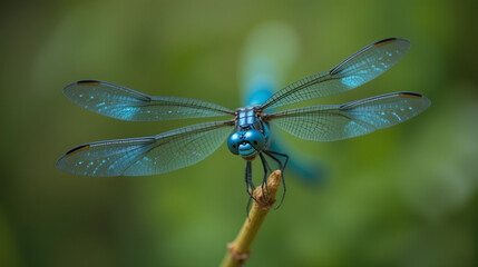 Selective focus shot of an Emperor dragonfly/blue emperor/Anax imperator
