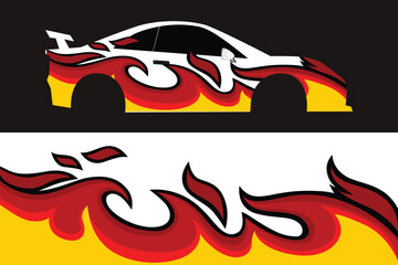 Fototapeta premium vektor car flames premium mockup