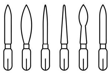 Hemostats line art essential medical instrument