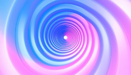 Hypnotic spiral tunnel with vibrant blue and pink hues converging to a central light