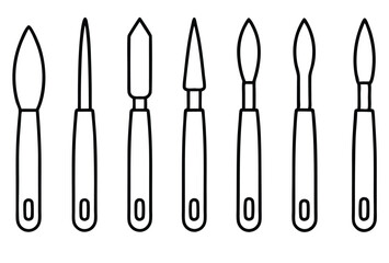 Hemostats line art surgical tool precision