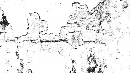 Cracked Wall Vector Texture for Grunge Design, Black and White Crack Overlay Vector Background, Damaged Concrete Texture Template in Vector Style, Grunge Crack Line Texture for Urban Design Projects