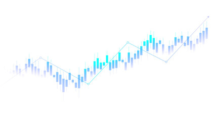 transparent candlestick growth graph chart of stock market investment trading graph illustration design.