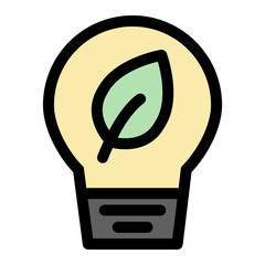 Leaf ecology in a light bulb symbol - renewable energy, sustainability and ecology icon.