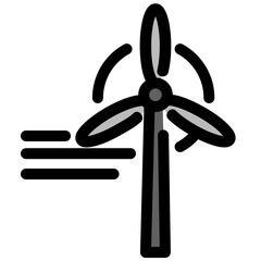 Wind energy symbol - renewable energy, sustainability and ecology icon.