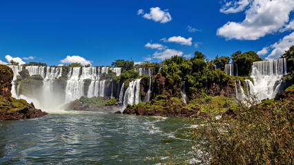 Fototapeta premium The Iguazu Waterfalls between Argentina and Brazil